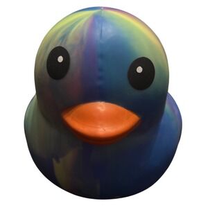 Sunny Days Jumbo Squeezy Duck – Tie-Dye Blue Squishy Stress Relief Toy – New